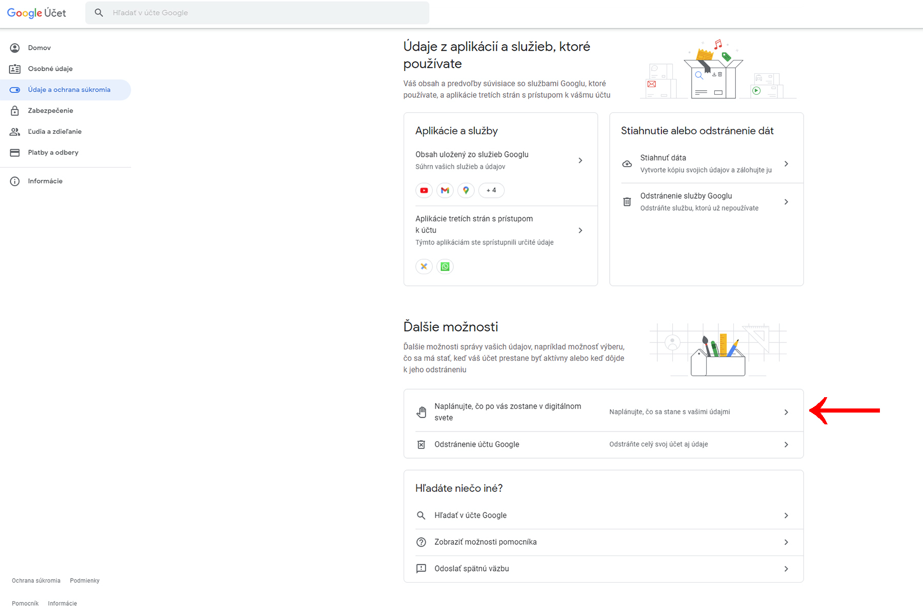 Ochrana dat google 2