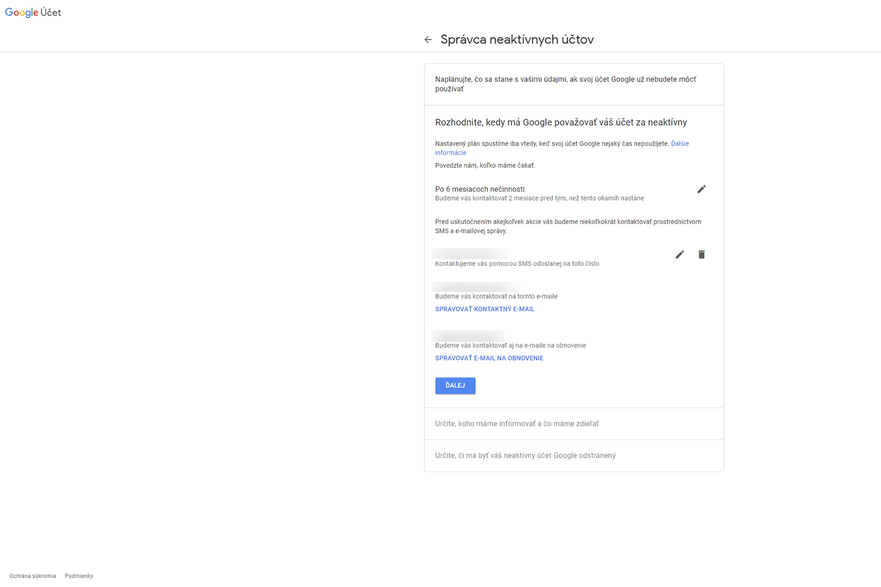 Ochrana dat google 3