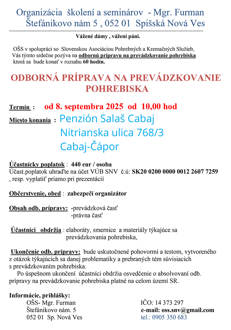 Prevádzkovanie pohrebiska
