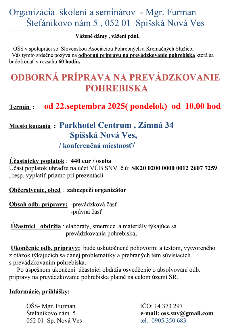 Prevádzkovanie pohrebiska
