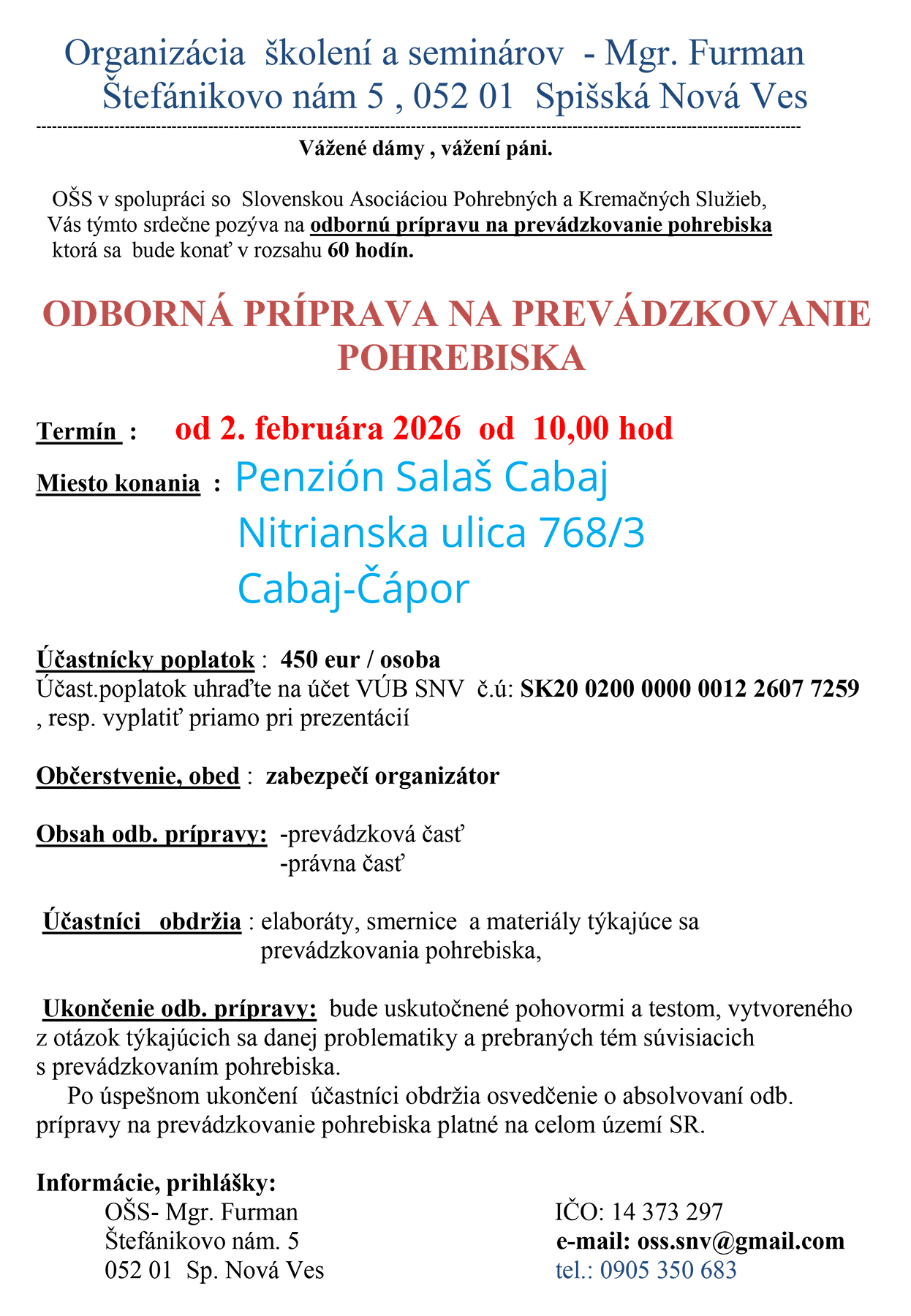 Skolenie február 2026