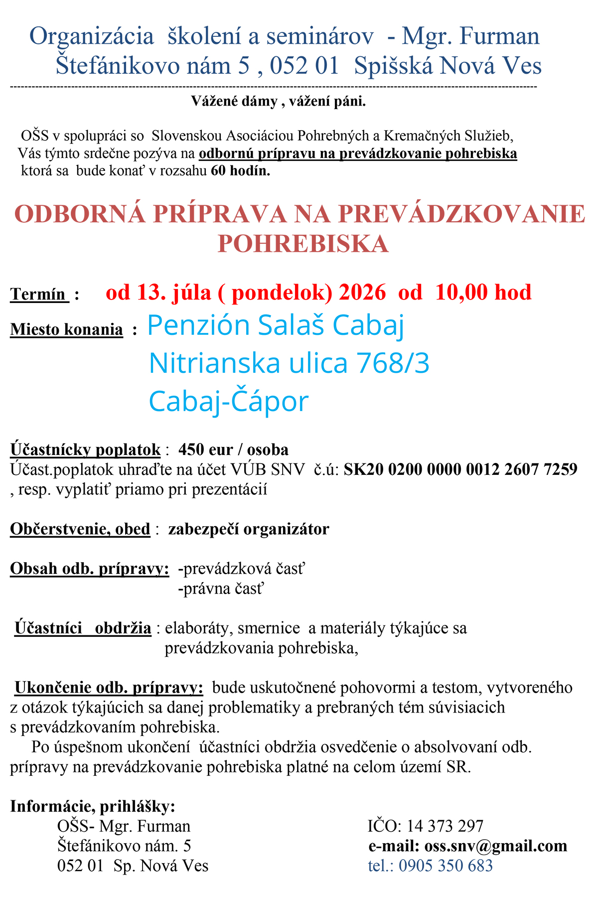 Prevádzkovanie pohrebiska