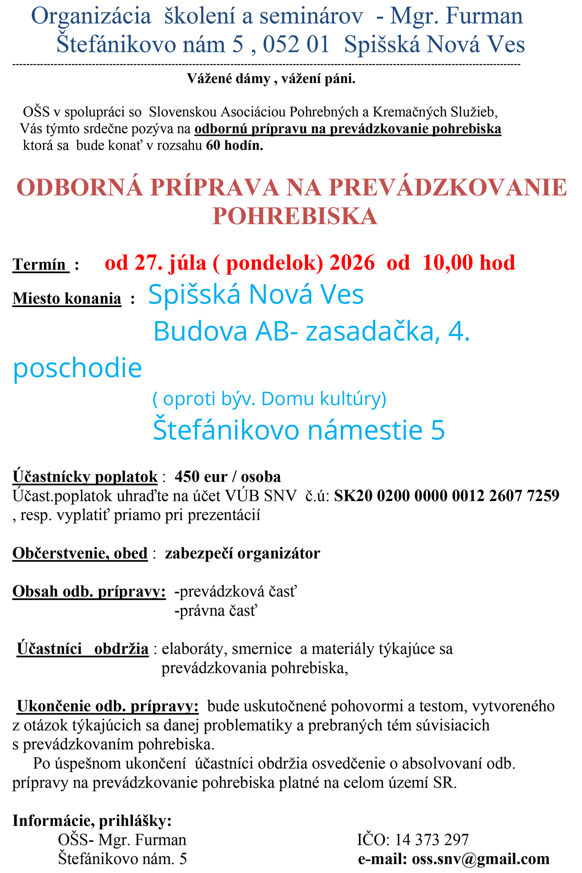 Prevádzkovanie pohrebiska