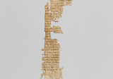 Homérove eposy Ilias a Odysea nechal písomne zaznamenať tyran Peisistratos. Na obrázku je fragment papyrusu, na ktorom bola zapísaná Homérova odysea v 3. storočí p. n. l.  (zdroj: wikipedia)