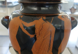 Váza s vyobrazením scény zavraždenia Peisistratovho syna Hipparcha. (zdroj: wikipedia)