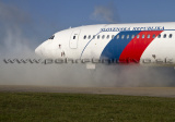 Vládny špeciál Tupolev – 154M v tomto prípade nahradil Boeing 747, ktorý figuroval v modelovom hlásení leteckej katastrofy.